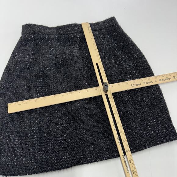 BB Dakota Skirt Womens 4 Black Textured Bouclé Mini Wool Blend Lined Classic - Picture 7 of 7